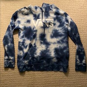 Blue and white tie dye hoodie